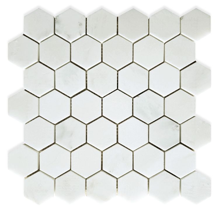 Hexagon Snow White Honed 2 x 2 11.75 x 12